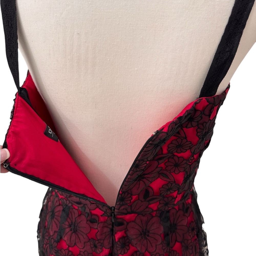 Options by Shani Red Black Lace Dress 10 - Picture 8 of 10